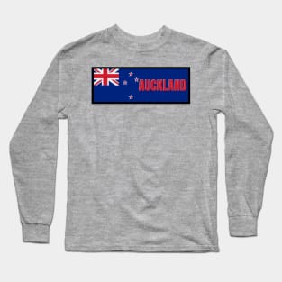 Auckland City in New Zealand Flag Long Sleeve T-Shirt